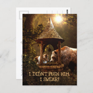 The Collie, the Boy, and the Well - Funny Postcard