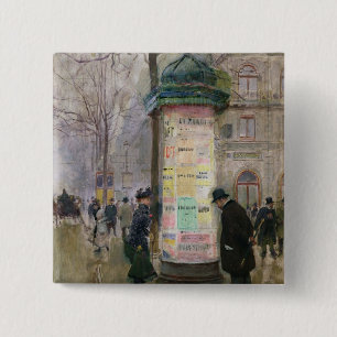 The Colonne Morris, c.1885 2 Inch Square Button