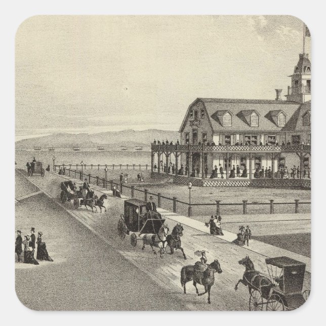 The Colorado House, Ocean Beach, NJ Square Sticker (Front)