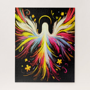 The  Colorful Abstract Floating Angel Jigsaw Puzzle