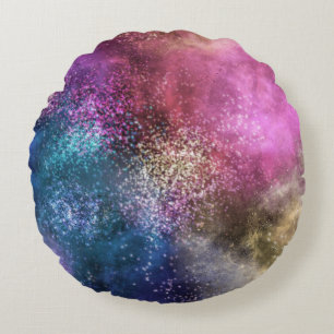 The Colorful Galaxy Round Pillow