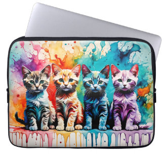 The Colorful Quartet: Paws and Paint! Laptop Sleeve