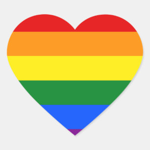 The colors of the rainbow heart sticker