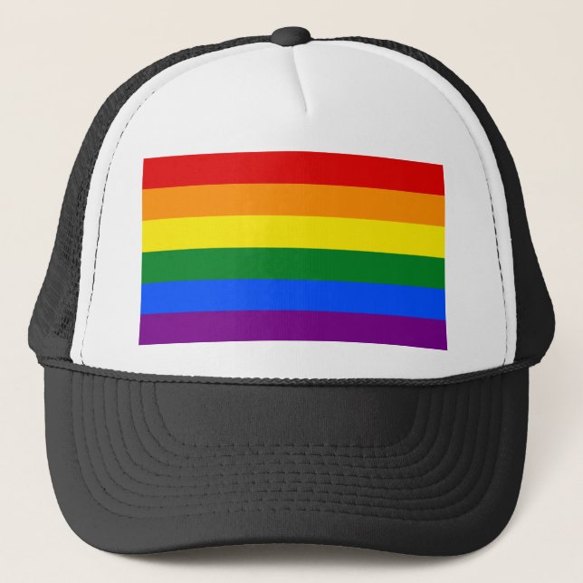 The colors of the rainbow trucker hat (Front)