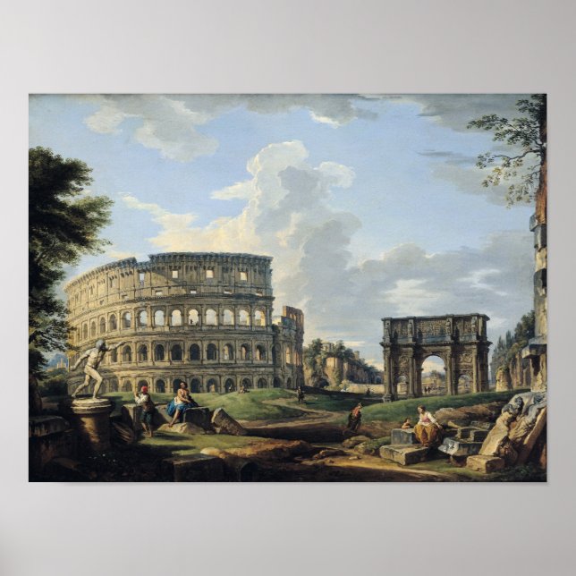 The Colosseum and the Arch of Constantine Poster (Front)