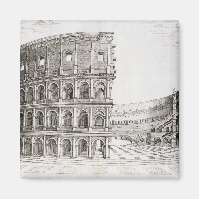 The Colosseum, built in AD 80 (engraving) Magnet (Front)
