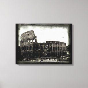 The Colosseum in Black and White Canvas Print