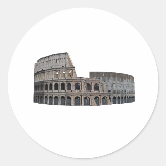 The Colosseum of Rome: 3D Model: Classic Round Sticker (Front)
