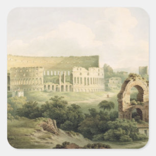 The Colosseum, Rome, 1802 (w/c over graphite on wo Square Sticker