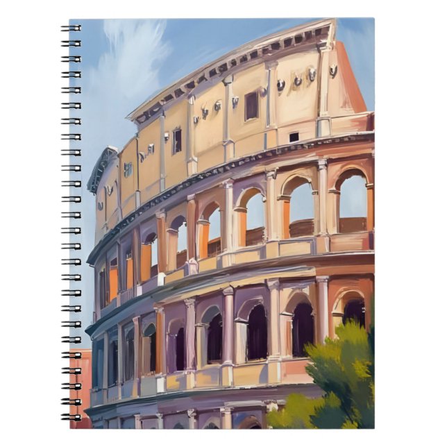 The Colosseum Rome Watercolor Travel  Notebook (Front)