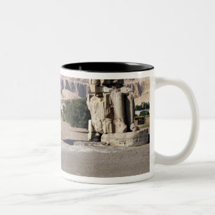 The Colossi of Memnon, statues of Amenhotep Two-Tone Coffee Mug