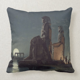The Colossi of Memnon, Thebes, one of 24 illustrat Throw Pillow