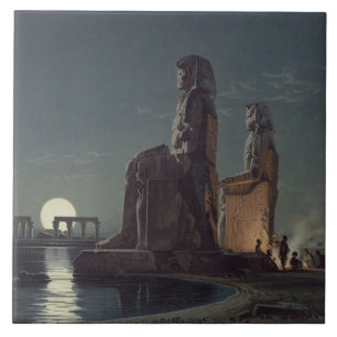 The Colossi of Memnon, Thebes, one of 24 illustrat Tile