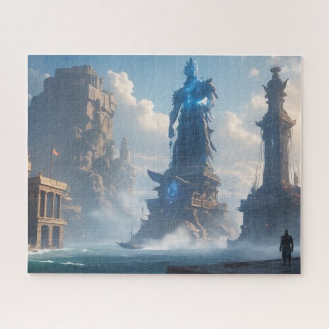 The Colossus of Rhodes as seen by Ai Jigsaw Puzzle (Horizontal)