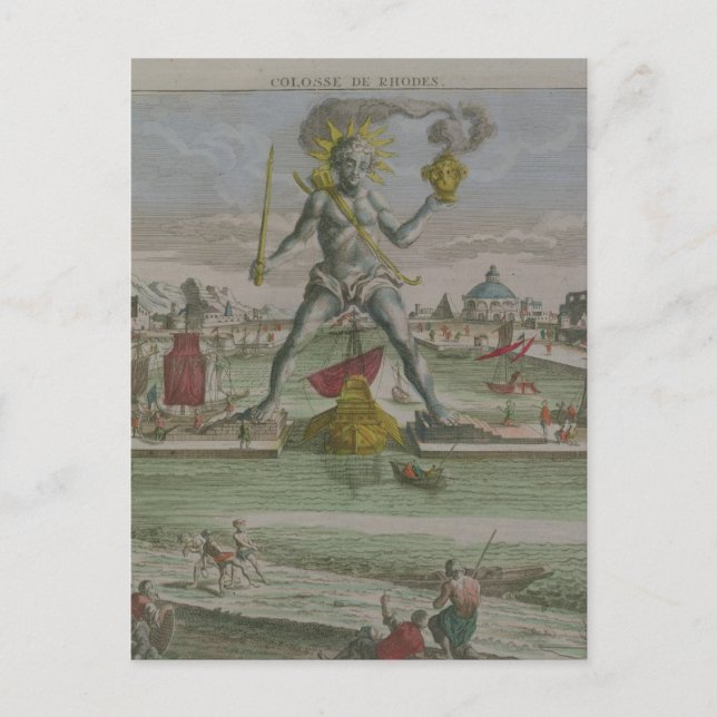 The Colossus of Rhodes, detail of the statue strad Postcard (Front)