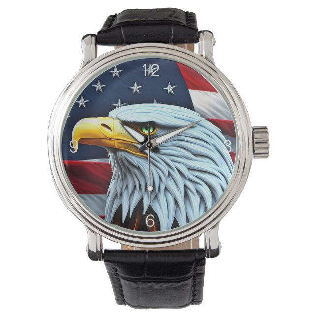 The Colourful All American Eagle with Flag Watch (Front)