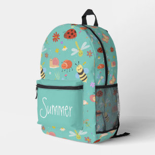 The Colourful Cute Bugs Kids  Printed Backpack