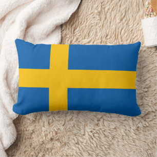 The Colourful Flag of Sweden Lumbar Pillow