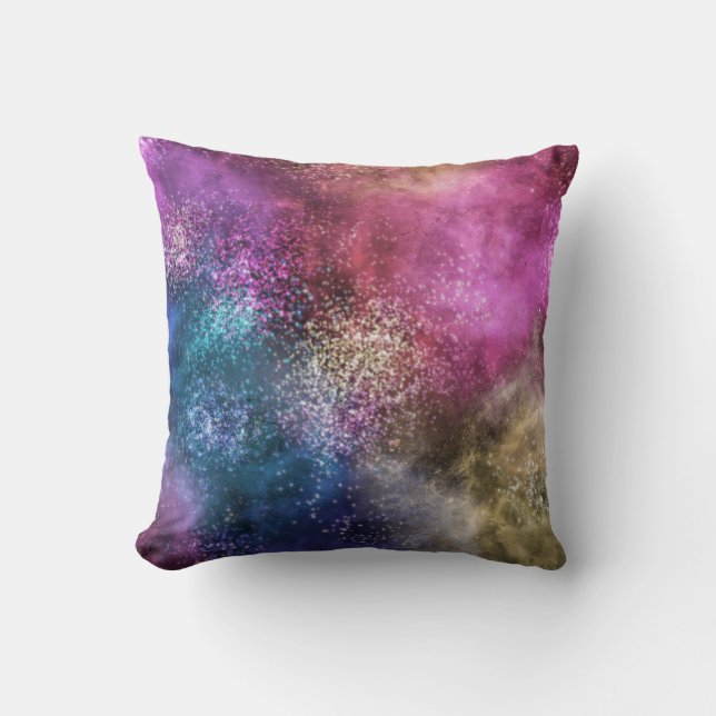 The Colourful Galaxy Throw Pillow (Front)