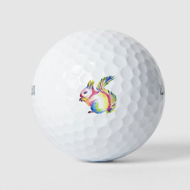 The Colourful Hungry Squirrel Golf Balls (Front)