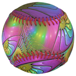 The Colourful Luminous Modern Abstract Fractal Art Softball