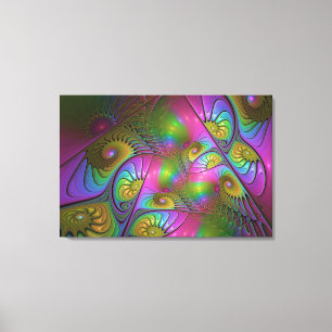 The Colourful Luminous Trippy Abstract Fractal Art Canvas Print