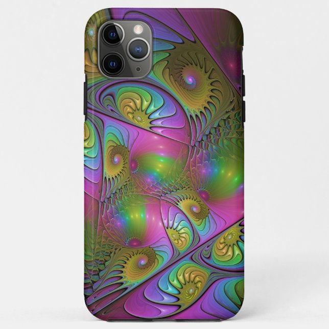 The Colourful Luminous Trippy Abstract Fractal Art Case-Mate iPhone Case (Back)