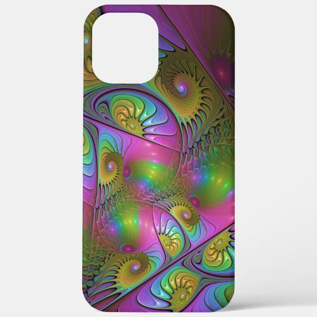 The Colourful Luminous Trippy Abstract Fractal Art Case-Mate iPhone Case (Back)