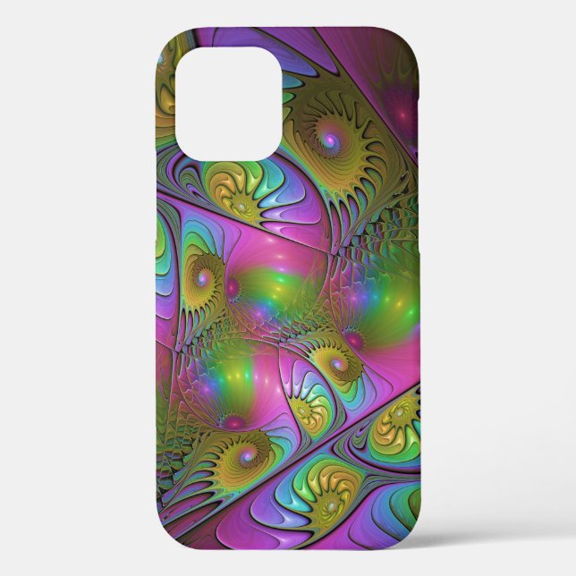 The Colourful Luminous Trippy Abstract Fractal Art Case-Mate iPhone Case (Back)