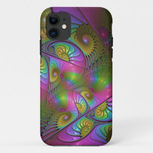 The Colourful Luminous Trippy Abstract Fractal Art iPhone 11 Case