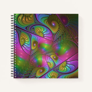 The Colourful Luminous Trippy Abstract Fractal Art Notebook