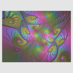 The Colourful Luminous Trippy Abstract Fractal Art Tissue Paper