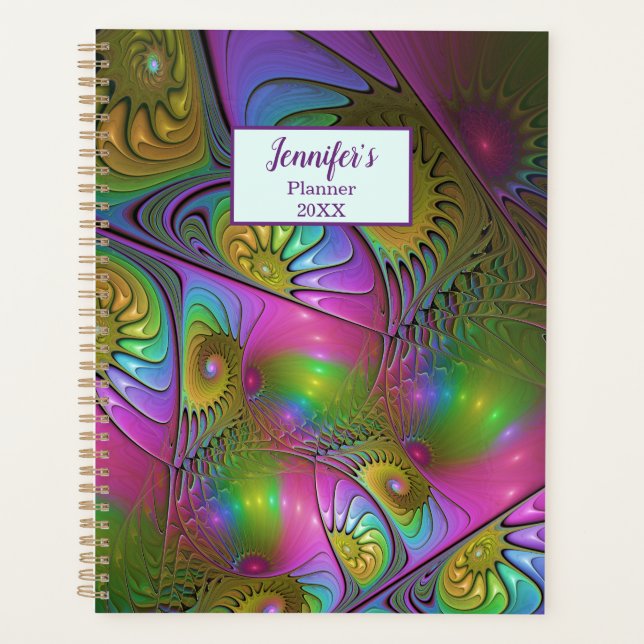 The Colourful Luminous Trippy Abstract Fractal Nam Planner (Front)
