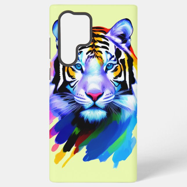 The Colourful Tiger's Face Samsung Galaxy S22 Ultra Case (Back)