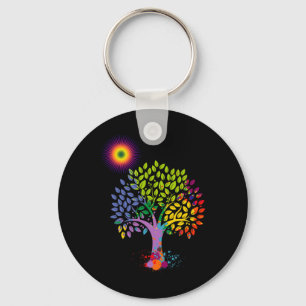 The Colourful Tree Giving Life To Earth Stop Globy Keychain
