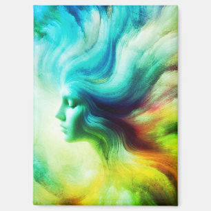 The Colourful Wispy Angel on Front of a 'Fridge Magnet