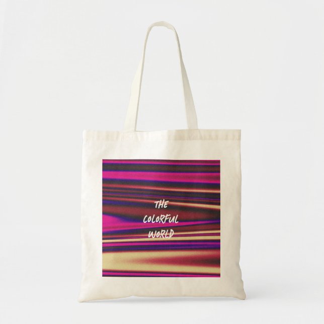 "The Colourful World" Colourful abstract tote bag (Front)