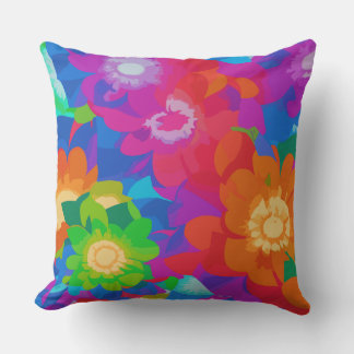 The Colours of Beautiful Flowers Throw Pillow