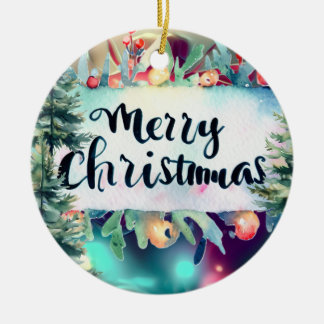 The Colours of Christmas Ceramic Ornament