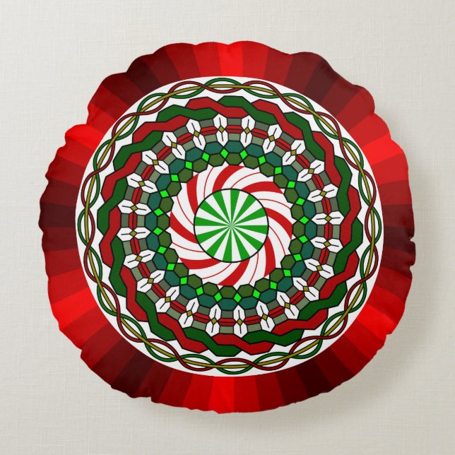 The Colours of Christmas Round Pillow (Front)