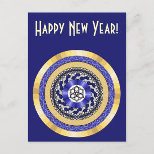 The Colours of New Years Postcard