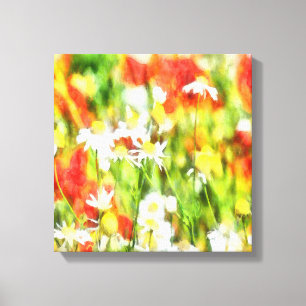 The Colours Of Spring On A Sunny Day Watercolor Canvas Print