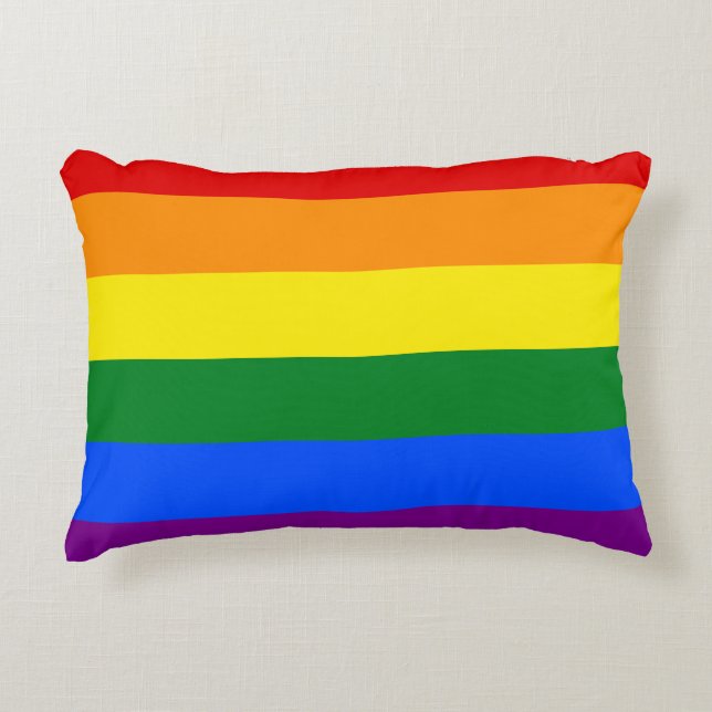The colours of the rainbow accent pillow (Front)