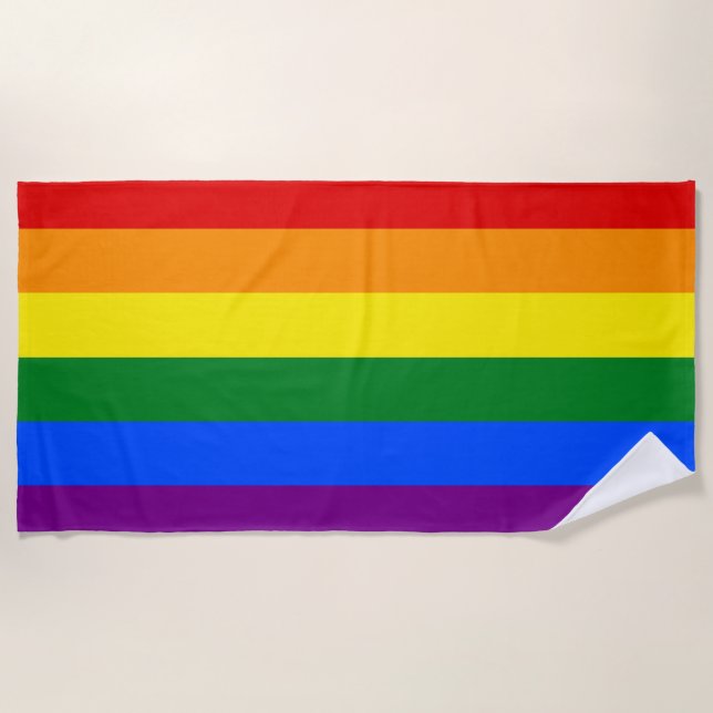 The colours of the rainbow beach towel (Front)