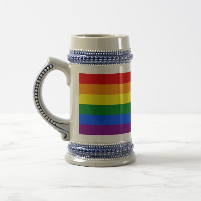 The colours of the rainbow beer stein (Left)