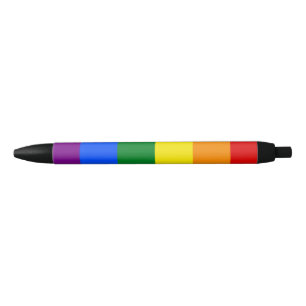 The colours of the rainbow black ink pen