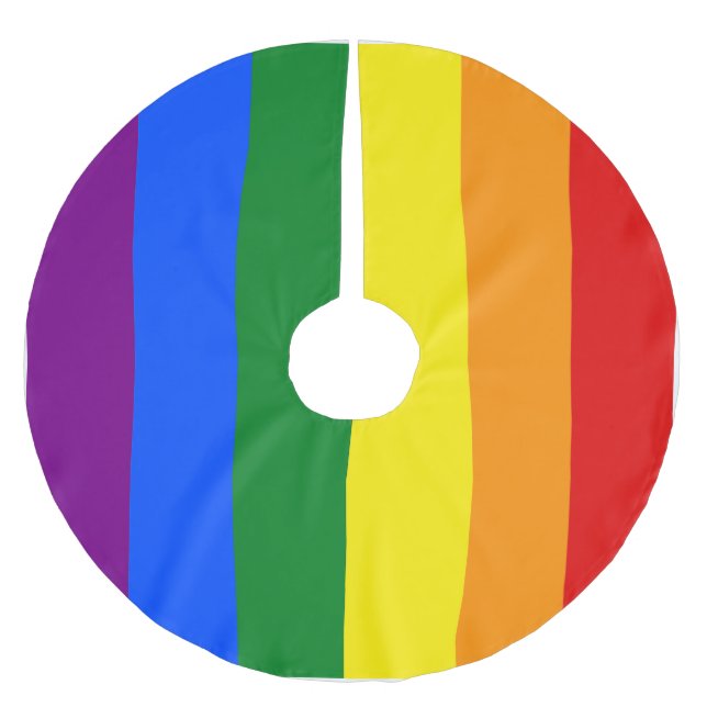 The colours of the rainbow brushed polyester tree skirt (Front)
