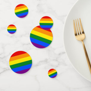 The colours of the rainbow confetti