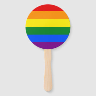 The colours of the rainbow hand fan