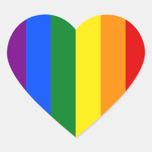 The colours of the rainbow heart sticker